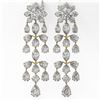 Image 2 : 15.68 ctw Mixed Cut Diamond Designer Earrings 18K Yellow Gold
