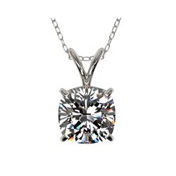 1.25 ctw Certified VS/SI Quality Cushion Diamond Necklace 10K White Gold