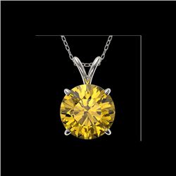2.50 ctw Certified Intense Yellow Diamond Necklace 10K White Gold