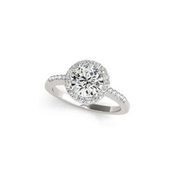 0.5 ctw Certified VS/SI Diamond Halo Ring 18K White Gold