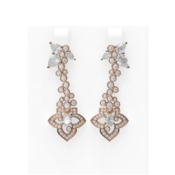 6.66 ctw Diamond Earrings 18K Rose Gold