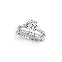 1.45 ctw Certified VS/SI Diamond 2pc Wedding Set 14K White Gold