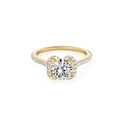 1.33 ctw Certified VS/SI Diamond Halo Ring 18K Yellow Gold