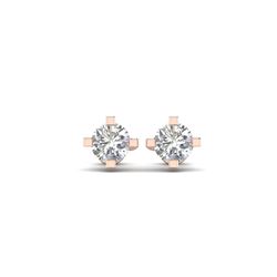 1 ctw Certified VS/SI Diamond Solitaire Stud Earrings 14K Rose Gold