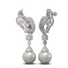 Image 2 : 3.73 ctw Diamond and Pearl Earrings 18K White Gold
