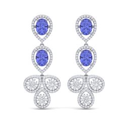 8.75 ctw Tanzanite & VS Diamond Earrings 18K White Gold