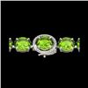 Image 1 : 67 ctw Peridot & Micro Pave Diamond Bracelet 14K White Gold