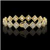 Image 2 : 11.7 ctw Princess Cut Diamond Micro Pave Bracelet 18K Yellow Gold