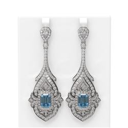 18.17 ctw Aquamarine & Diamond Earrings 18K White Gold