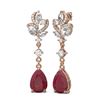 Image 2 : 9.22 ctw Ruby & Diamond Earrings 18K Rose Gold