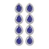 16.01 ctw Sapphire & Diamond Micro Pave Halo Earrings 10K White Gold