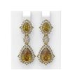9.38 ctw Canary Citrine & Diamond Earrings 18K Yellow Gold