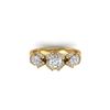2 ctw VS/SI Diamond Art Deco 3 Stone Ring 18K Yellow Gold