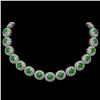 101.75 ctw Jade & Diamond Victorian Necklace 14K White Gold