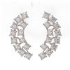 Image 2 : 3.6 ctw Princess Cut Diamond Designer Earrings 18K Rose Gold