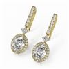 Image 1 : 4.25 ctw Oval Cut Diamond Designer Earrings 18K Yellow Gold