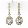 Image 2 : 4.25 ctw Oval Cut Diamond Designer Earrings 18K Yellow Gold