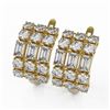 Image 1 : 6.3 ctw Emerald Cut Diamond Designer Earrings 18K Yellow Gold