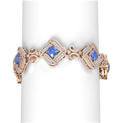24.06 ctw Tanzanite & Diamond Bracelet 18K Rose Gold