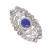 8.82 ctw Sapphire & Diamond Ring 18K White Gold