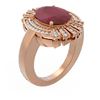Image 1 : 7.72 ctw Ruby & Diamond Ring 18K Rose Gold