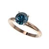 Image 1 : 1.50 ctw Certified Intense Blue Diamond Engagement Ring 10K Rose Gold