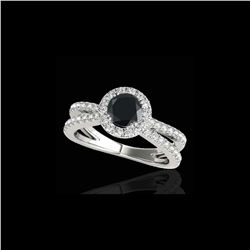 2 ctw Certified VS Black Diamond Solitaire Halo Ring 10K White Gold