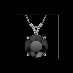 2.50 ctw Fancy Black Diamond Solitaire Necklace 10K White Gold