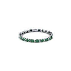 23.5 ctw Emerald & VS/SI Diamond Eternity Bracelet 10K White Gold