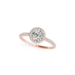0.75 ctw Certified VS/SI Diamond Halo Ring 18K Rose Gold