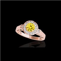 1.75 ctw Certified SI/I Fancy Intense Yellow Diamond Ring 10K Rose Gold