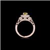 Image 2 : 1.75 ctw Certified SI/I Fancy Intense Yellow Diamond Ring 10K Rose Gold