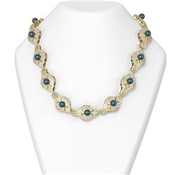 30 ctw Diamond and Pearl Necklace 18K Yellow Gold