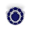 Image 2 : 8.05 ctw Designer Sapphire & VS Diamond Ring 18K White Gold