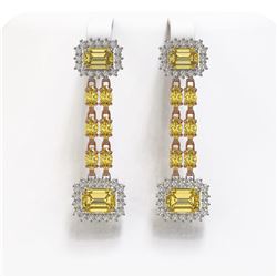 10.46 ctw Citrine & Diamond Earrings 14K Rose Gold