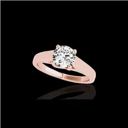 1.5 ctw Certified Diamond Solitaire Ring 10K Rose Gold
