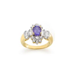 1.76 ctw Tanzanite & Diamond Ring 14K Yellow Gold