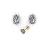 Image 2 : 1.02 ctw Oval Cut VS/SI Diamond Stud Designer Earrings 14K Yellow Gold