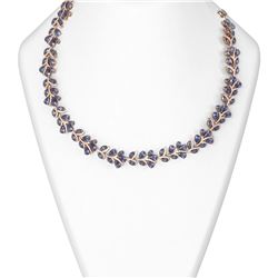 100.1 ctw Tanzanite & Diamond Necklace 18K Rose Gold