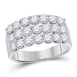 14kt White Gold Round Diamond Anniversary Band Ring 2.00 Cttw