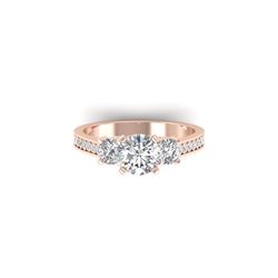 1.75 ctw Certified VS/SI Diamond 3 Stone Ring 14K Rose Gold