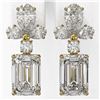 Image 2 : 2.75 ctw Emerald Cut Diamond Designer Earrings 18K Yellow Gold