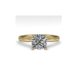 1 ctw Cushion Cut VS/SI Diamond Engagement Designer Ring 14K Yellow Gold