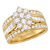 Image 1 : 14kt Yellow Gold Round Diamond Right Hand Cluster Ring 2.00 Cttw