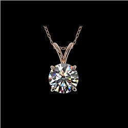 1.05 ctw Certified Quality Diamond Necklace 10K Rose Gold