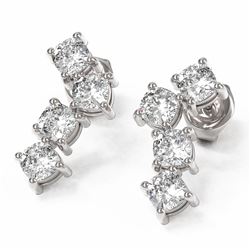 4 ctw Cushion Diamond Earrings 18K White Gold