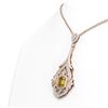 Image 2 : 9.11 ctw Canary Citrine & Diamond Necklace 18K Rose Gold