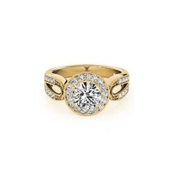 1.4 ctw Certified VS/SI Diamond Halo Ring 18K Yellow Gold