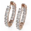 Image 1 : 8.84 ctw Princess Cut Diamond Earrings 18K Rose Gold