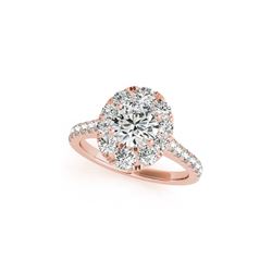 1.7 ctw Certified VS/SI Diamond Halo Ring 18K Rose Gold